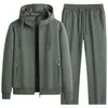 Nuevo Traje Deportivo Casual para Hombre Otoño e Invierno Chaqueta de Algodón Correr al Aire Libre Fitness Moda Ropa Deportiva Conjunto de Dos Piezas