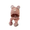 Chapéu Gorro Quente de Outono e Inverno para Bebês Meninas Chapéu de Lã Chapéu de Tricô Cachecol Masculino Proteção de Orelha Espessada Chapéu Infantil Tudo-em-Um