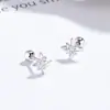 Brinco de Tarraxa Bamang Star Thread Feminino Prata 925 Cor da Moda Zircônia Estrela Hélice da Orelha Joia de Orelha Leve de Luxo Elegante Elegante