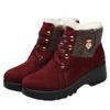 Botas de Neve Grossas e Quentes do Nordeste para Mulheres, Forradas com Lã, Novas Botas Curtas de Inverno 2026, Botas Martin com Cadarço, Sapatos de Algodão da Vovó para Mulheres