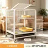 Jaula para Gatos para Uso en Casa, Interior con Baño Integrado, Espacio Extra Grande, Casa Grande de Tres Niveles para Gatos, Villa para Gatos, Habitación para Gatos, Refugio para Gatos