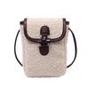 Bolso para Teléfono Móvil de Piel de Cordero Estilo Chanel Invierno 2023 Súper Caliente de Moda Estilo Extranjero Bolso de Felpa de Hombro Único Cruzado Bolso para Mujer