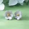 Pendientes de flor de acetato tridimensionales pequeños, frescos y lindos, exquisitos, pequeños, translúcidos, para uso diario, combinan con todo