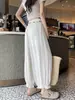 Pantalones de linterna de encaje de seda helada para mujer, nuevo estilo verano 2026, cintura alta, holgados, pierna ancha, pantalones tipo globo, fluidos, protectores del sol, pantalones cortos