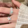 Anillo de Flor de Dopamina Versión Coreana para Mujer, Dulce Diseño de Nicho Ins, Anillo Versátil para Dedo Índice con Apertura Ajustable