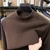 Moletom de fleece de veludo dupla face para homens, nova moda outono 2026, casual, espessado, quente, camada base, moletom masculino