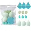 Set de 12 Huevos de Belleza, Esponja Cruzada de Exportación, Base Líquida, Cushion de Aire, Esponja de Maquillaje, Uso Húmedo y Seco