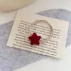 Diadema Retro Roja Afelpada Cuerda para el Cabello Geométrica de Estrella Corazón Diadema Roja Elegante Duradera Accesorios para el Cabello Estilo Coreano Celebridad de Internet