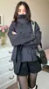 Colección de otoño transfronteriza europea y americana: abrigo corto unisex, elegante y con estilo, estilo commuter, con cuello alto y diseño de doble botonadura