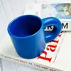 Caneca Criativa Gorda de Cerâmica Caneca com Alça Gorda Orelha Grande Esmalte Colorido Logotipo Personalizado Exportação Presente de Feriado
