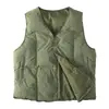 Chaleco Chaqueta de Algodón con Cuello en V Retro de Plumas Americano Ropa Exterior Marca de Moda Callejera Europea Americana Chaleco Grueso Cálido Gilet Hombre