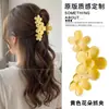 Pinza de tiburón negra en forma de corazón para recogido, elegante pinza para el pelo floral para la parte trasera de la cabeza, gran accesorio para el pelo de pinza de garra estilo nuevo 2026