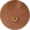 Colar de Círculo Geométrico para Mulheres, Estilo Minimalista Coreano, Corrente Moderna para a Clavícula, Design de Nicho Versátil com uma Vibe Cool