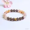Pulseira de Obsidiana Natural Guan Yu Ouro Preto Cristal Super Sete Torre Amarela Pulseira Transmissão Ao Vivo Venda Quente Atacado S5033003