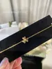 Collar de Trébol Full Diamond con Pétalos Chapado en Oro Rosa de 18K Fanjia Pendientes de Trébol de un Solo Diamante para Mujer Colgante de Flor para Mujer
