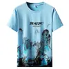 Camiseta Deportiva y Casual para Hombre Verano Seda de Hielo Delgado Tendencia Camiseta de Manga Corta Traje Corto Estilo Chino Pintura de Paisaje Superior