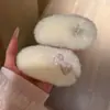 Diario de Niña ~ Pinza para el Cabello con Lazo Blanco Nevado Peludo Otoño e Invierno Brillante Dulce Atmósfera Accesorios para el Cabello Tocado