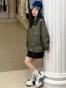 Gabardina Corta para Niñas 2026 Nuevo Estilo Otoño para Niños Mayores, Chaqueta de Cuero con Retazos de Cuello Solapa, Chaleco con Cintura de Cordón Estilo Coreano