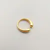 Ins estilo francés nicho irregular metal redondo simple anillo acero titanio chapado color oro 18K protección anillo de acero titanio