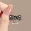 Mini Presilha de Bico de Pato Lateral com Laço de Strass Grampo de Cabelo de Cristal Grampo de Cabelo de Alta Qualidade Mini Presilha para Franja Acessórios de Cabelo