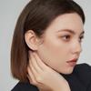Pendientes de botón de plata de ley 999 Ruye para mujer, mini pendientes ins que levantan las orejas, elegantes, sin dormir, estilo frío, pequeños