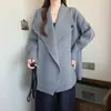 Cárdigan de Lana Grueso para Mujer Tallas Grandes Otoño Invierno MM Gordita Temperamento Solapa Grande Adelgazante Oculta Defectos Bonito