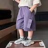 Pantalones Cortos Cargo Ligeros de Verano para Niños 2026 Nuevo Estilo de Verano Pantalones Casuales Sueltos para Niños Pantalones Cortos Versátiles de Cinco Bolsillos para Niños