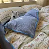 Conjunto de cama de quatro peças grau A para maternidade e infantil para dormir nu na cama, algodão puro genuíno, lençol e capa de edredom estilo Fair Isle, conjunto de três a quatro peças para dormitório