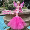 Fabricante 45 cm Vestido de Novia Musical con Luces Sirena Alas de Luz Ángel Muñeca Brillante Juguete Inteligente para Niños
