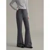[Estilo Práctico con Forro de Felpa] Pantalones de Imitación de Visón de Terciopelo de Lana Goming Acampanados, Nuevos Pantalones Casuales de Cintura Alta de Invierno N0048D