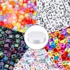 Cuentas Cuadradas con Letras de 6 mm, Alta Calidad, Ecológicas, Desarrollo Intelectual Infantil, Joyería Hecha a Mano DIY, Materiales y Accesorios para Cuentas