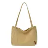 Bolsa tote de lona casual estilo coreano, bolsa de ombro feminina, grande capacidade, adequada para estudantes, moderna e perfeita para o uso diário e compras