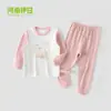 Conjunto de ropa interior térmica holgada para otoño e invierno para niños, que incluye una camiseta y pantalones, para bebés, diseñado para abrigar y la comodidad en casa