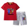 Conjunto de Verão Rainbow Friends para Meninos e Meninas 2023 Novo Conjunto de Duas Peças Fino de Algodão com Shorts de Manga Curta Desenho Animado Infantil