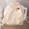 Sudadera con Cremallera Estampado de Rosas y Letras Diseñadas, Chaqueta Cardigan Holgada Casual