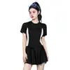 Traje de baño de verano Yipin Shuo para mujer, estilo falda, conservador, deportivo, de una pieza, que cubre el abdomen, adelgazante, dulce, para aguas termales