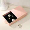 Caixa de joias com gaveta de flor em relevo broche colar anel brinco caixa de presente gaveta de pulseira puxador caixa de embalagem para joias
