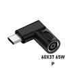 Adaptador de carregamento PD100W com entrada DC redonda/quadrada para Type-C que reconhece automaticamente saídas de 5V, 9V e 20V.