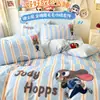 Conjunto de quatro peças de toalha Disney 100% algodão Classe A bordado escovado, lençol de cama 100% algodão, capa de edredom, lençol com elástico, conjunto de três peças para dormitório estudantil