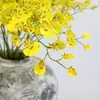 Simulación de dos pétalos amarillos orquídea danzante pequeña orquídea pequeña recubierta de pegamento material de arreglo floral de alta calidad arte floral de mesa ramo