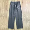 Pantalones de lino puro de alta gama para hombre, pantalones finos de algodón y lino de verano para hombre, pantalones casuales de material de lino de pierna ancha recta, pantalones largos