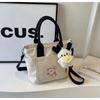 Bolsa de Lona Portátil de Color Contrastante Coreana para Mujer 2024 Nuevo Casual Más Fácil de Combinar Bolso Cruzado Popular Popular Pequeño para Viajar