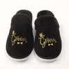 Pantuflas de Boda para Novio y Dama de Honor Pantuflas de Terciopelo Ártico Popular Transfronteriza Personalizadas DIY para Mujer Otoño e Invierno Pantuflas de Pareja