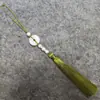 Novo produto de Guanshanyue: pingente de paz de jade branco com borlas, franjas de pérolas, joias de estilo antigo e borlas de seda