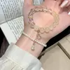 Pulsera de Cristal Blanco Natural con Cristal de Limón Empalmado Pulsera de Calabaza con Borla Lujo Accesible Sentido de Riqueza de Gama Alta Pulsera de Nuevo Estilo Chino