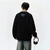 Moletom com Capuz Estampado de Desenho de Marca da Moda Gola Redonda Masculino Inverno Retrô Versátil Esportivo Camada Base High Street Solto Casal Roupa de Baixo