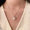 Diadema de Plata de Ley S925 con Circonita Completa Collar de Perlas Frías Shijia para Mujer, Cadena Versátil de Moda Simple de Nicho para Clavícula de Viajero