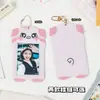 Soporte para Tarjetas de Mascota Suave y Lindo Animal de Dibujos Animados 3 pulgadas Pvc Llavero Soporte para Tarjetas Tarjeta de Autobús Tarjeta de Comida Almacenamiento Tarjetero Colgante