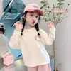 Camiseta de Manga Larga para Niña Estilo Nuevo Primavera y Otoño, Capa Base de Algodón Puro, Top Versátil de Moda Estilo Coreano Tendencia para Niñas