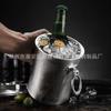 Venta al por mayor transfronteriza acero inoxidable 1L doble capa cintura pequeña portátil cubitera doble anillo cubitera para champaña cubitera multiusos para vino